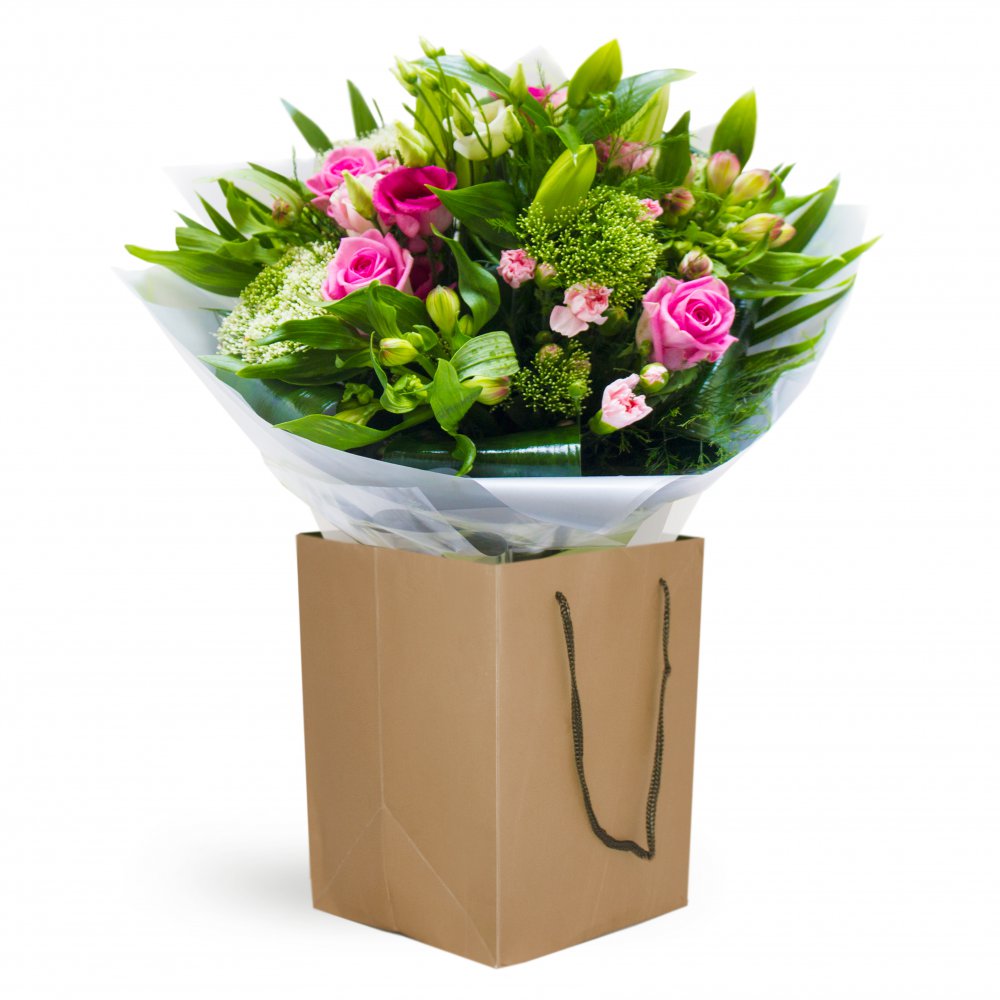 Emerald Kiss - Hand Tied Aqua Pack Bouquet